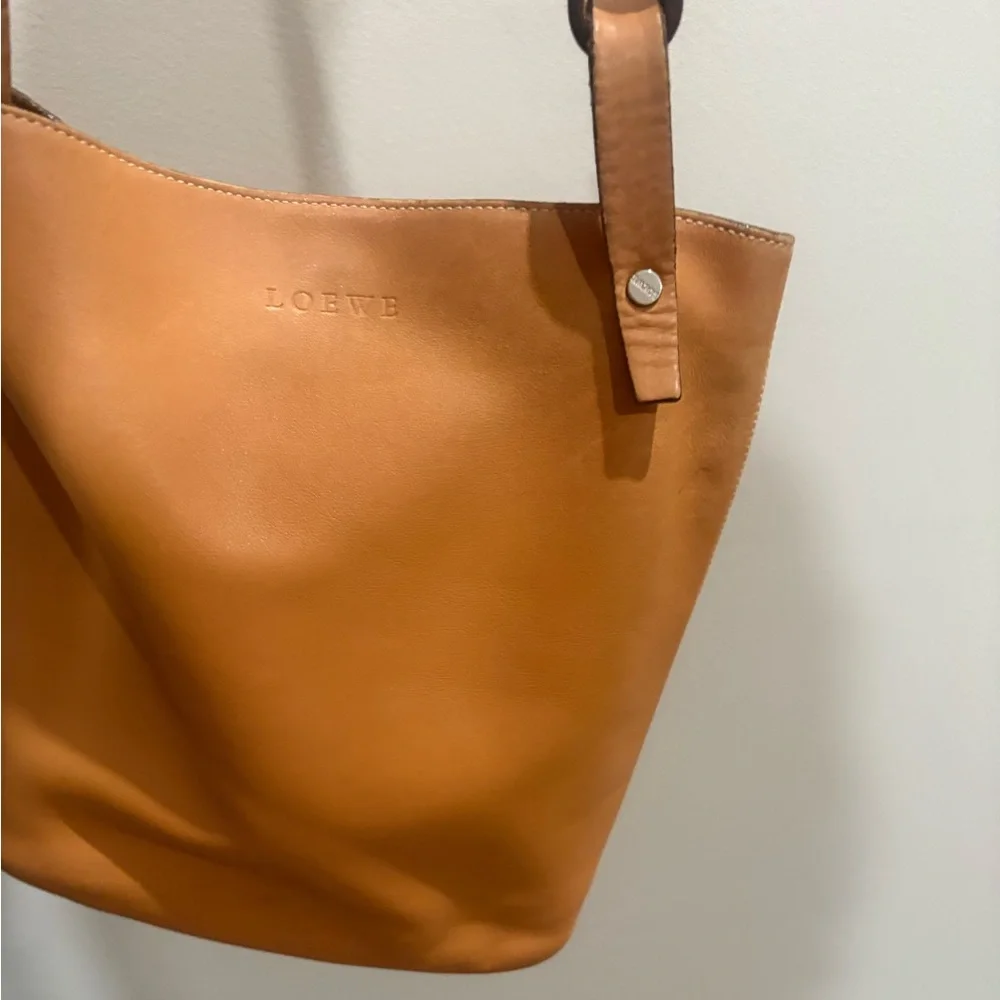 LOEWE Brown Calfskin Leather Small Asymmetric Shoulder Bag w/COA - Picture 7 of 17